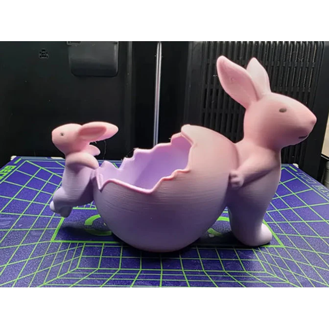 Figura Decorativa - Conejos De Pascua Con Huevo Roto 4