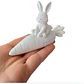 Escultura- Conejo De Pascua Tierno Sobre Zanahoria - Miniatura 1