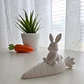 Escultura- Conejo De Pascua Tierno Sobre Zanahoria - Miniatura 6
