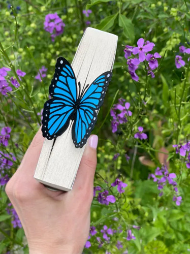 Marcapáginas- Mariposa Morpho Azul - Foto 5