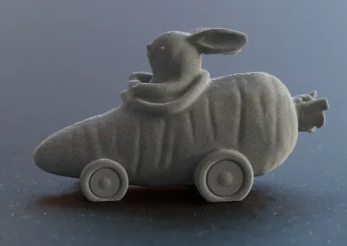Figura Decorativa De Conejo Lindo En Carro De  Zanahoria - Foto 2