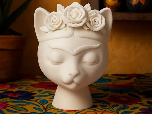 Escultura Frida Khalo De Gato