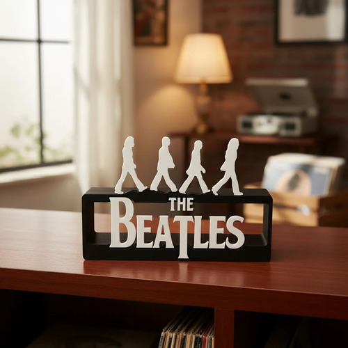 Logotipo Decorativo De Los Beatles Con Icónica Caminata