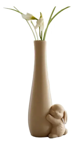 Jarrón De Pascua Con Conejo Abrazando
