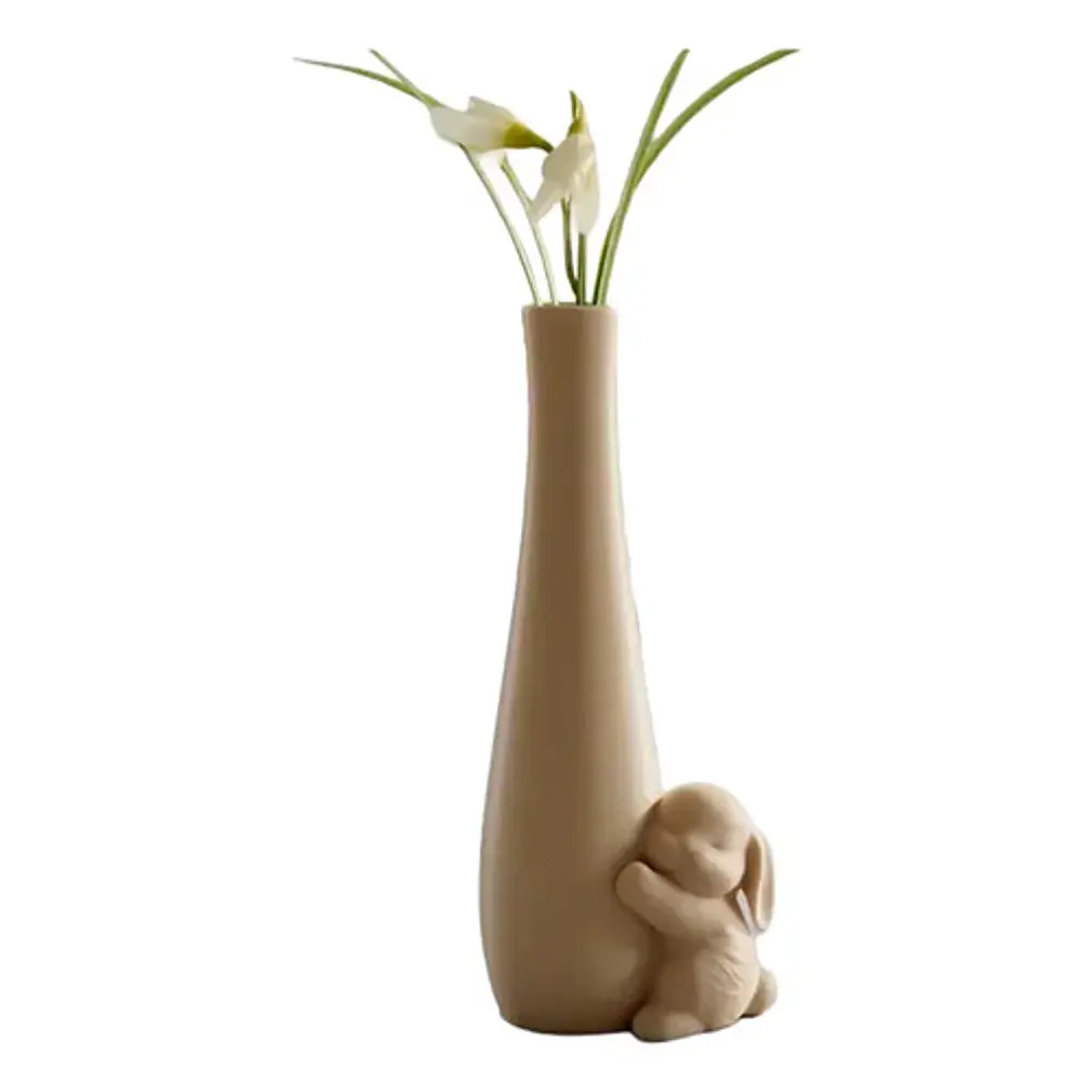 Jarrón De Pascua Con Conejo Abrazando 1