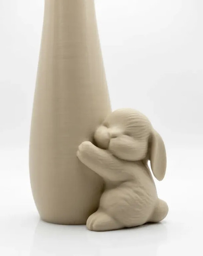 Jarrón De Pascua Con Conejo Abrazando - Foto 3