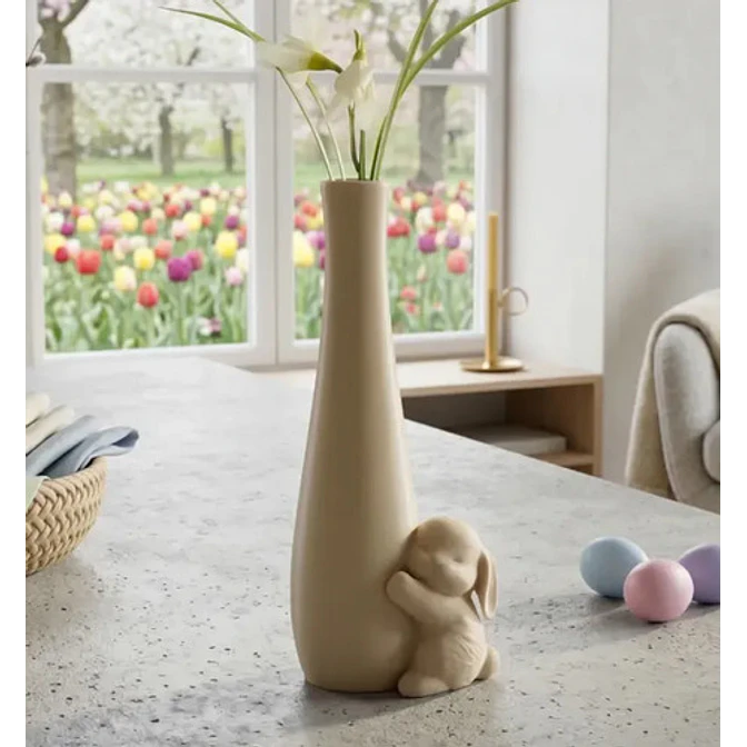 Jarrón De Pascua Con Conejo Abrazando 4