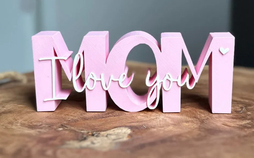 Figura Decorativa Letras Mom I Love You - Foto 3