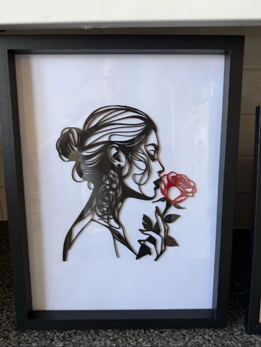 Decoración De Pared Mujer Y Rosa - Foto 2