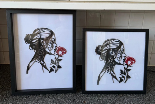 Decoración De Pared Mujer Y Rosa - Foto 3