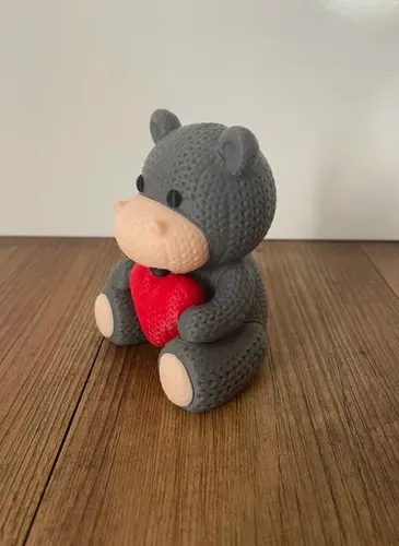 Figura Decorativa - Hipopótamo Tejido Con Corazón - Foto 2
