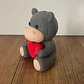 Figura Decorativa - Hipopótamo Tejido Con Corazón - Miniatura 2
