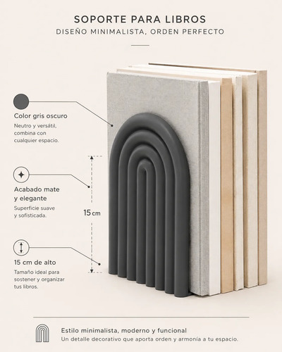 Figura Decorativa De Sujeta Libros De Arco Moderno - Foto 3