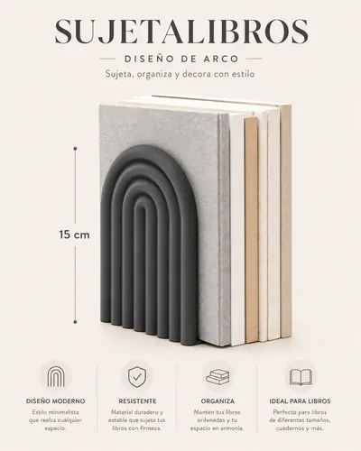 Figura Decorativa De Sujeta Libros De Arco Moderno - Foto 6