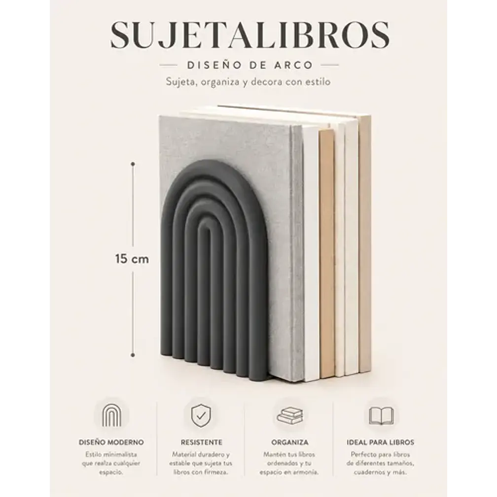 Figura Decorativa De Sujeta Libros De Arco Moderno 6