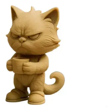 Figura De Gato Gruñón- Decorativo Hogar
