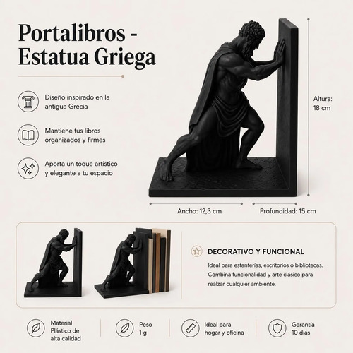 Sujetalibros- Estatua Griega - Foto 4