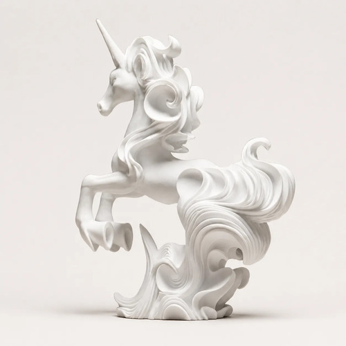 Escultura Elegante De Unicornio - Figura Decorativa