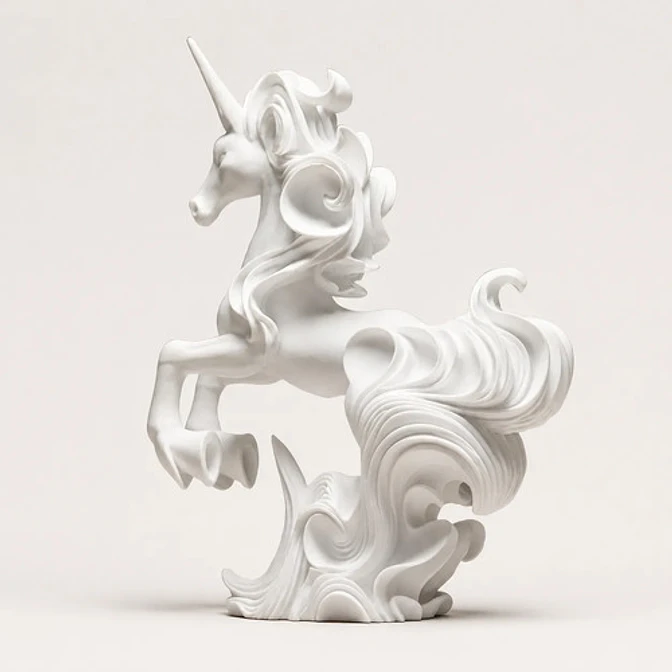 Escultura Elegante De Unicornio - Figura Decorativa 1