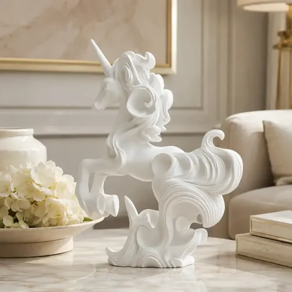 Escultura Elegante De Unicornio - Figura Decorativa 3