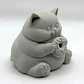 Escultura Decorativa- Gato Gordito Donut - Miniatura 2