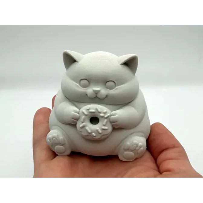 Escultura Decorativa- Gato Gordito Donut 3