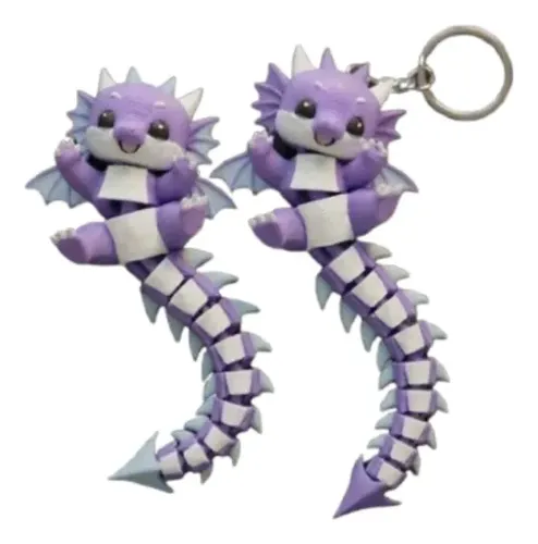 Llavero De Dragón Flexible (pack De 2)