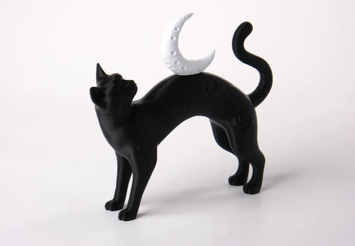 Escultura Decorativa- Gato Sobre Luna