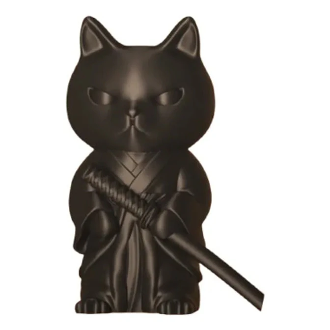 Escultura Gato Samurái 1