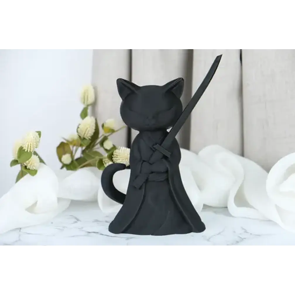 Escultura Gato Samurai Silencioso 1