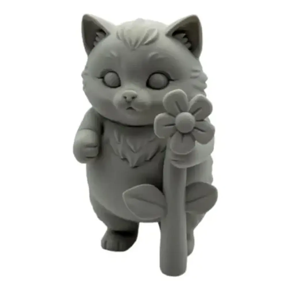 Escultura Decorativa- Gatito Flor 1