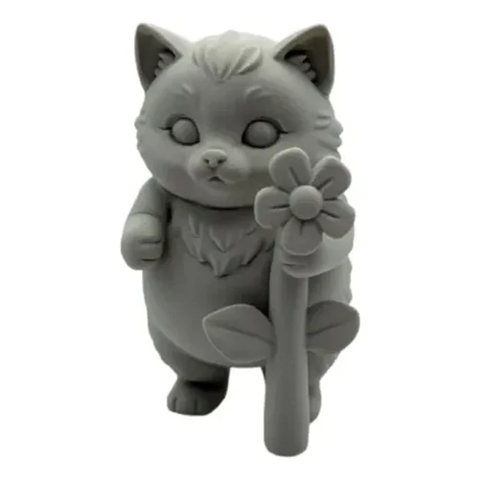 Escultura Decorativa- Gatito Flor 1