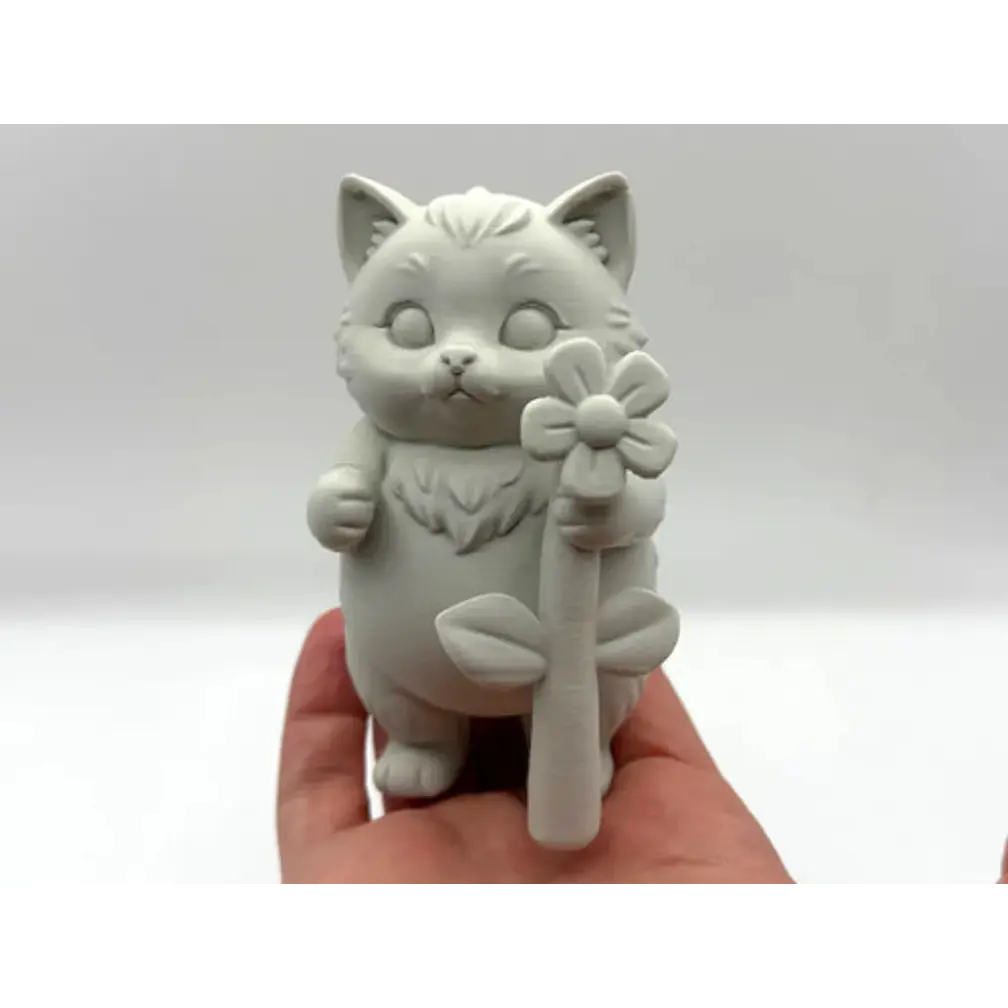 Escultura Decorativa- Gatito Flor 2