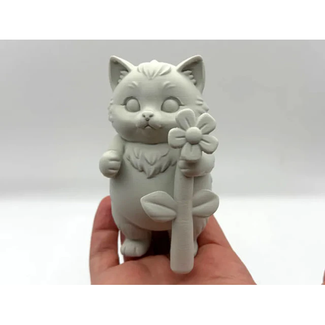 Escultura Decorativa- Gatito Flor
