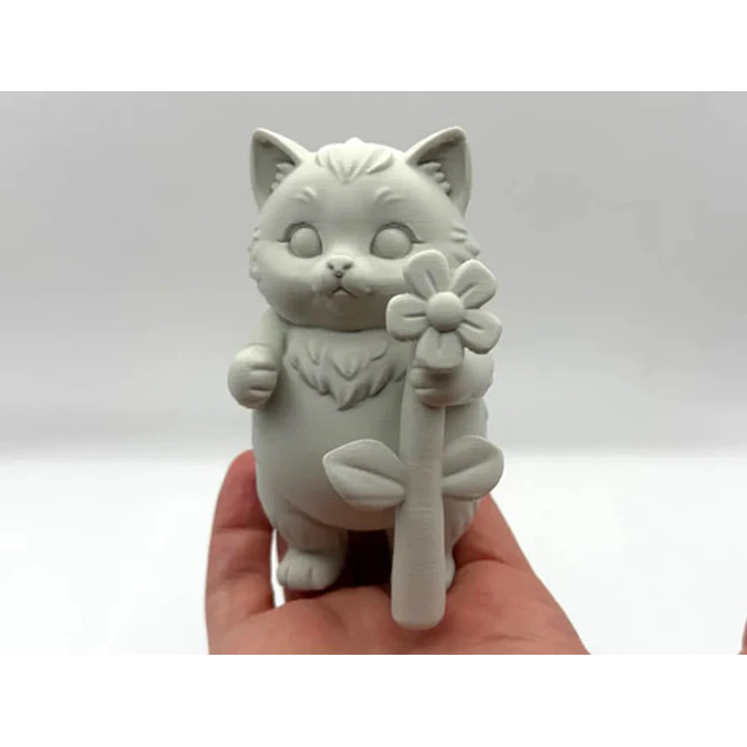 Escultura Decorativa- Gatito Flor 2