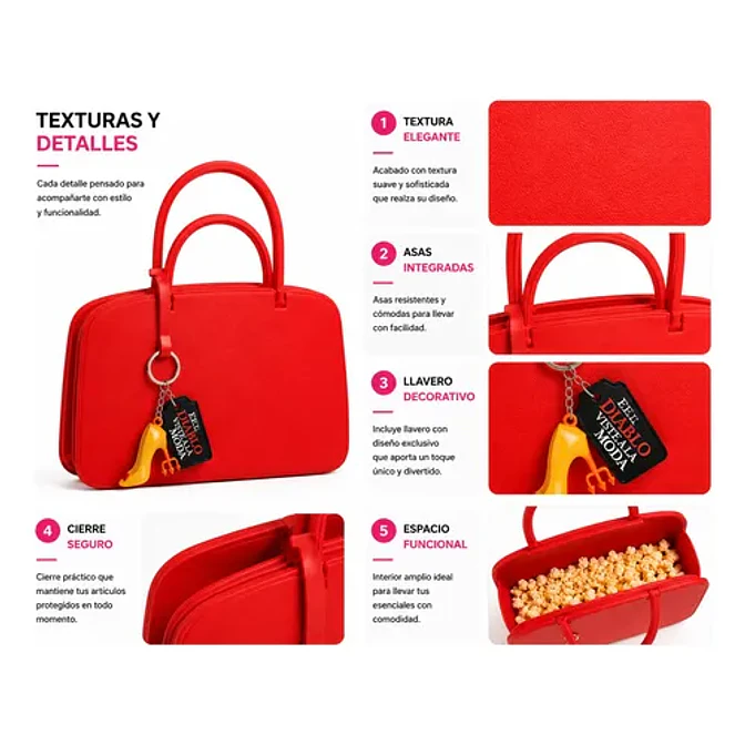 Cartera Y Palomera El Diablo Viste A La Moda 2 Con Llaveros 5