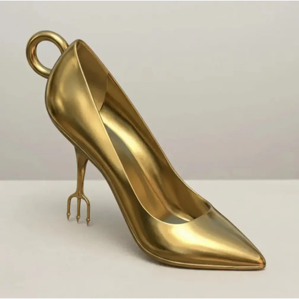 Llavero Zapato Dorado El Diablo Viste A La Moda 1