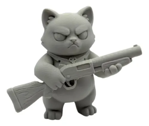 Escultura Decorativa- Gato Escopeta