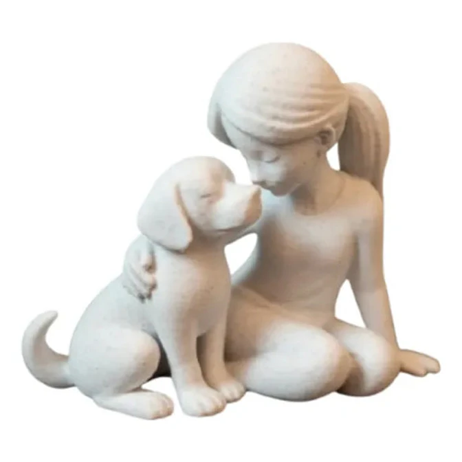 Escultura Decorativa- Lazo De Niña Y Perro 1