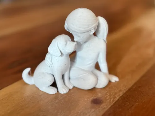 Escultura Decorativa- Lazo De Niña Y Perro - Foto 2