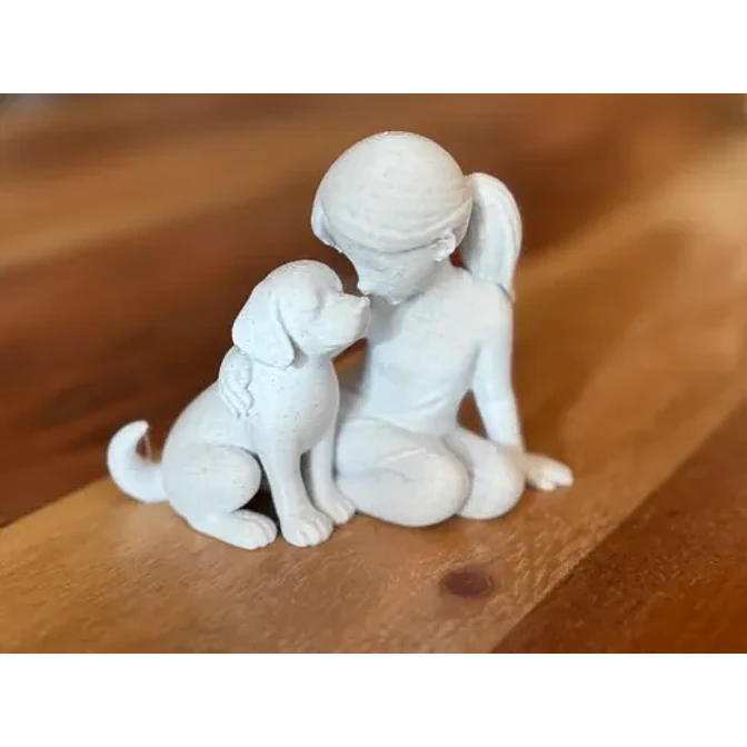 Escultura Decorativa- Lazo De Niña Y Perro 2