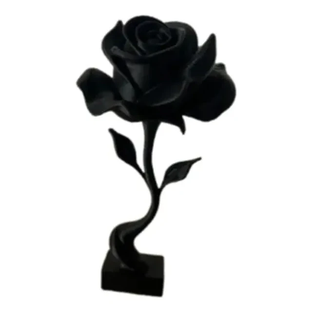 Figura Decorativa Rosa Negra Elegante