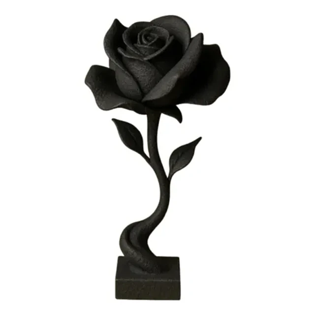 Figura Decorativa Rosa Negra Elegante