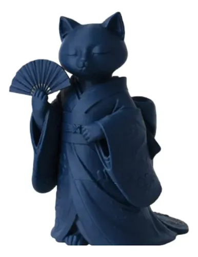 Escultura Decorativa- Gato Con Kimono