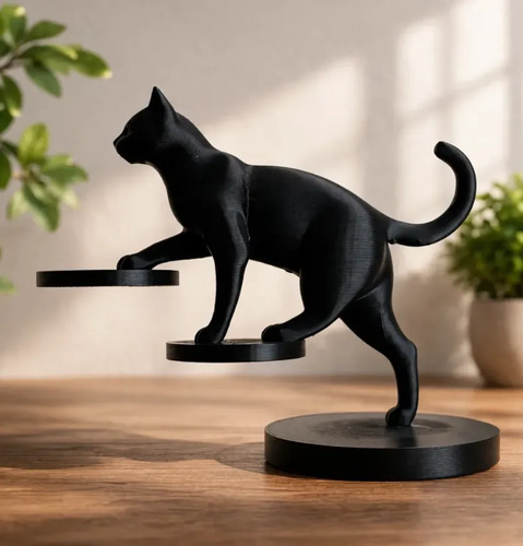 Estatua De Gato Equilibrado - Foto 4
