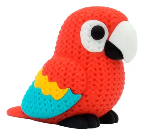 Figura Loro Guacamayo Escarlata Tejido