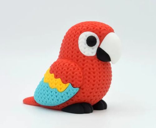 Figura Loro Guacamayo Escarlata Tejido - Foto 2