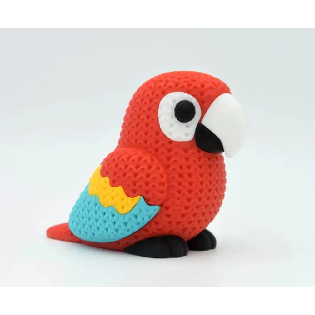 Figura Loro Guacamayo Escarlata Tejido 2