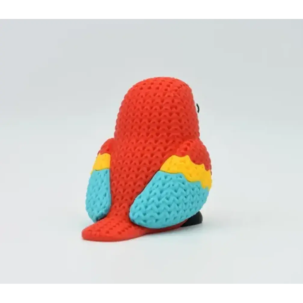 Figura Loro Guacamayo Escarlata Tejido 3