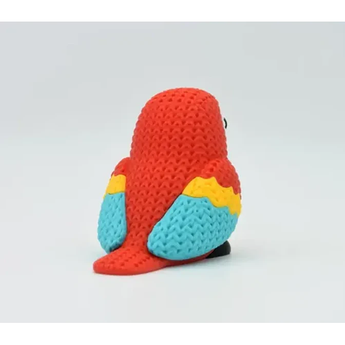Figura Loro Guacamayo Escarlata Tejido 3